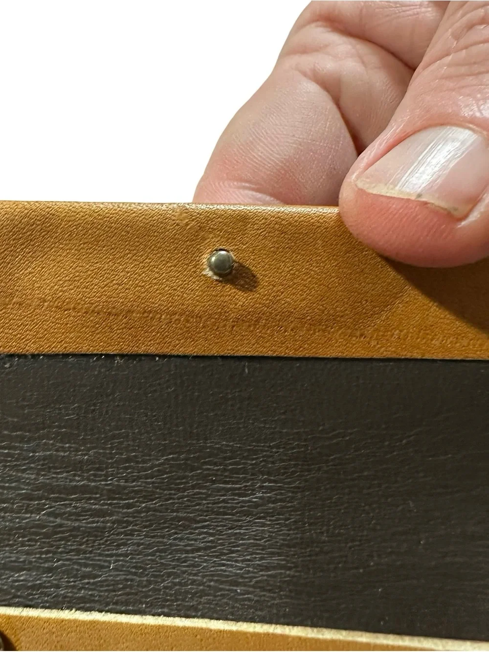 Vtg Rolfs Tan Cowhide Leather Key Kaddy 6 Hook Wallet Holder Case Gold Box NOS